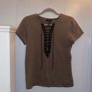 Forever 21 Lace Up T-Shirt